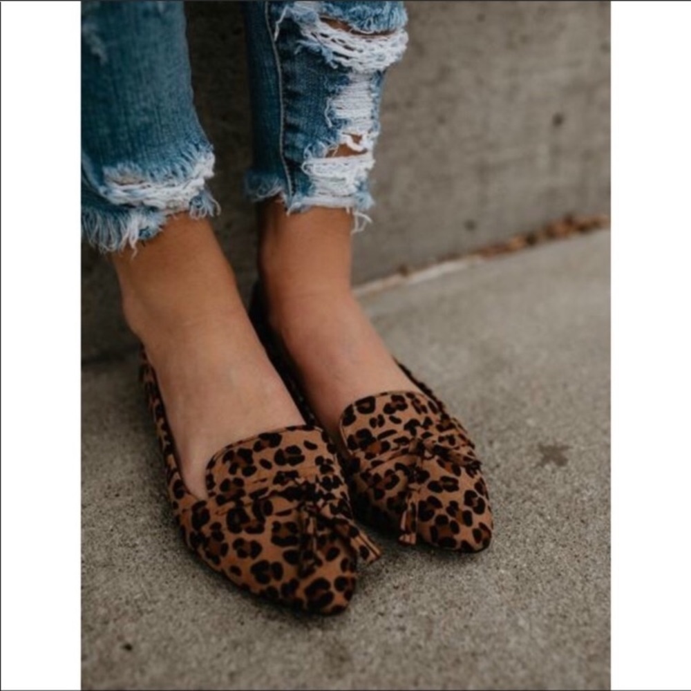 Vegan Suede Leopard Tassel Loafer